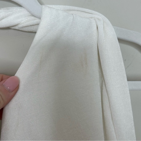 MISHA Size 8 Callie Mini Ruched Halter Summer White Dress - Picture 9 of 10